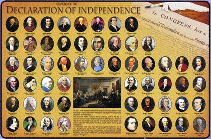 Signers of the Declaration of Independence Placemat