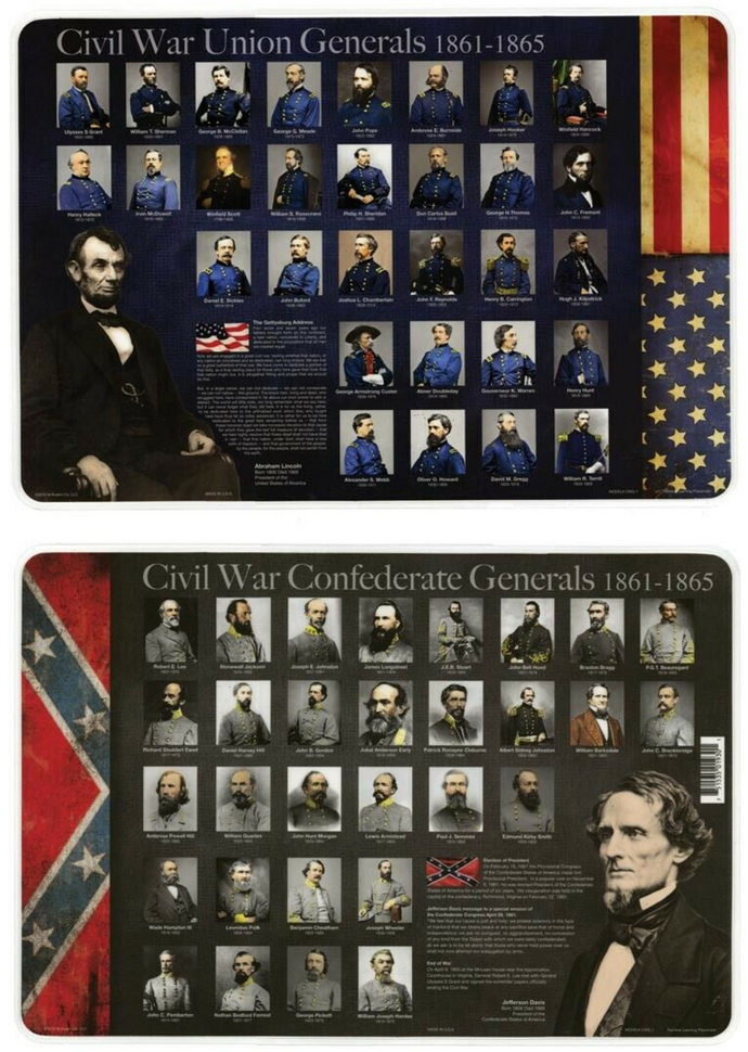 Civil War Generals Placemat