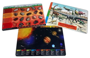 Dinosaurs, Solar System, Rocks and Minerals: Set of 3 Placemats