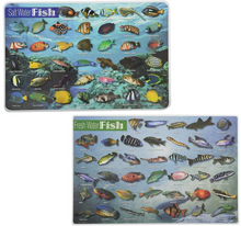 Load image into Gallery viewer, Fish Placemats: Fresh Water and Salt Water Fish (2 placemats)
