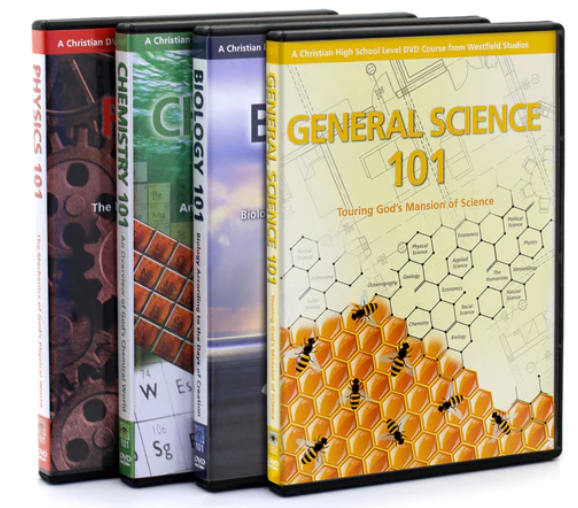Complete Set : All 4 Science 101 High School Courses: General Science, Biology, Chemistry and Physics Course